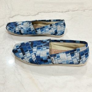 TOMS Blue and White Sneakers